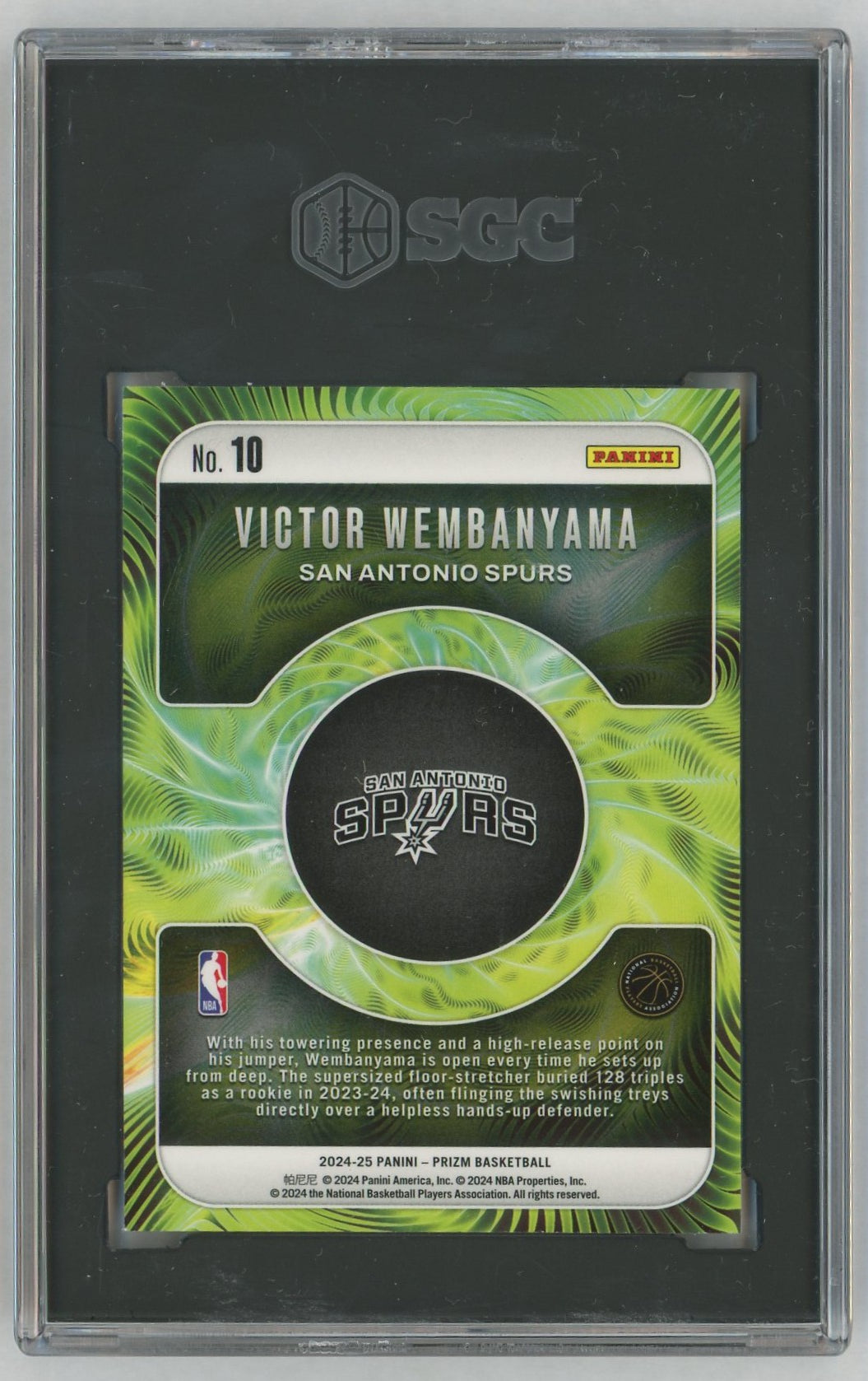 2024-25 Prizm #10 Victor Wembanyama Fractal SGC 9.5