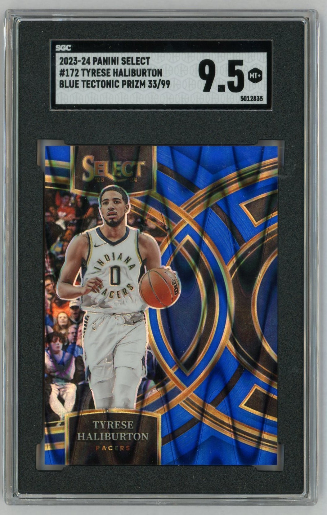 2023 Select #172 Tyrese Haliburton Blue Tectonic /99 Premier Level SGC 9.5