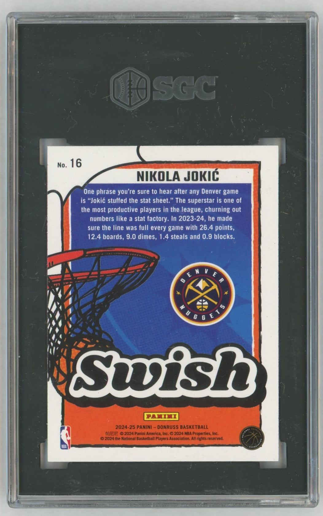 2024 Donruss Swish Nikola Jokić #16 SGC 10