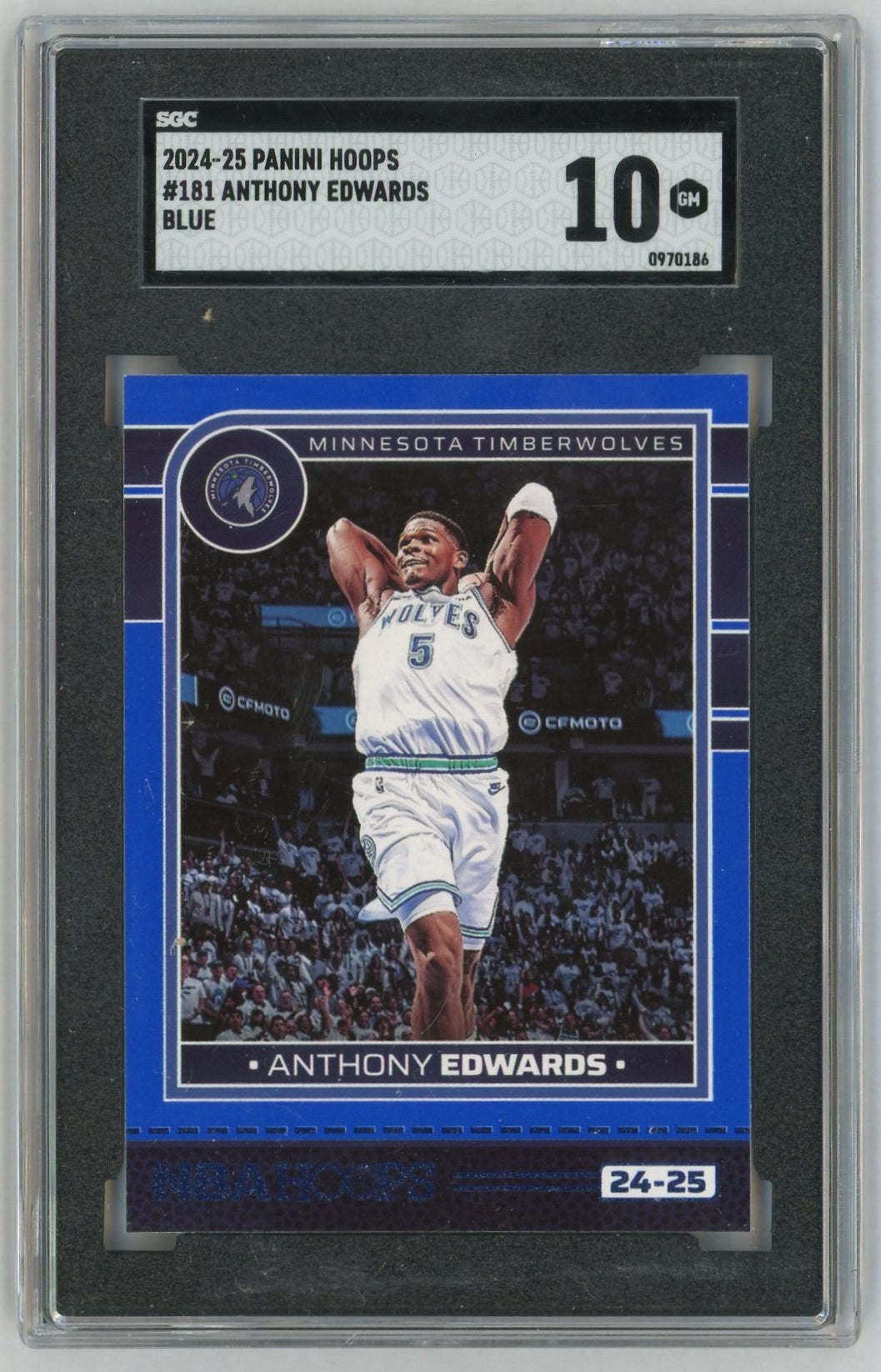 2024-25 NBA Hoops #181 Anthony Edwards Blue SGC 10