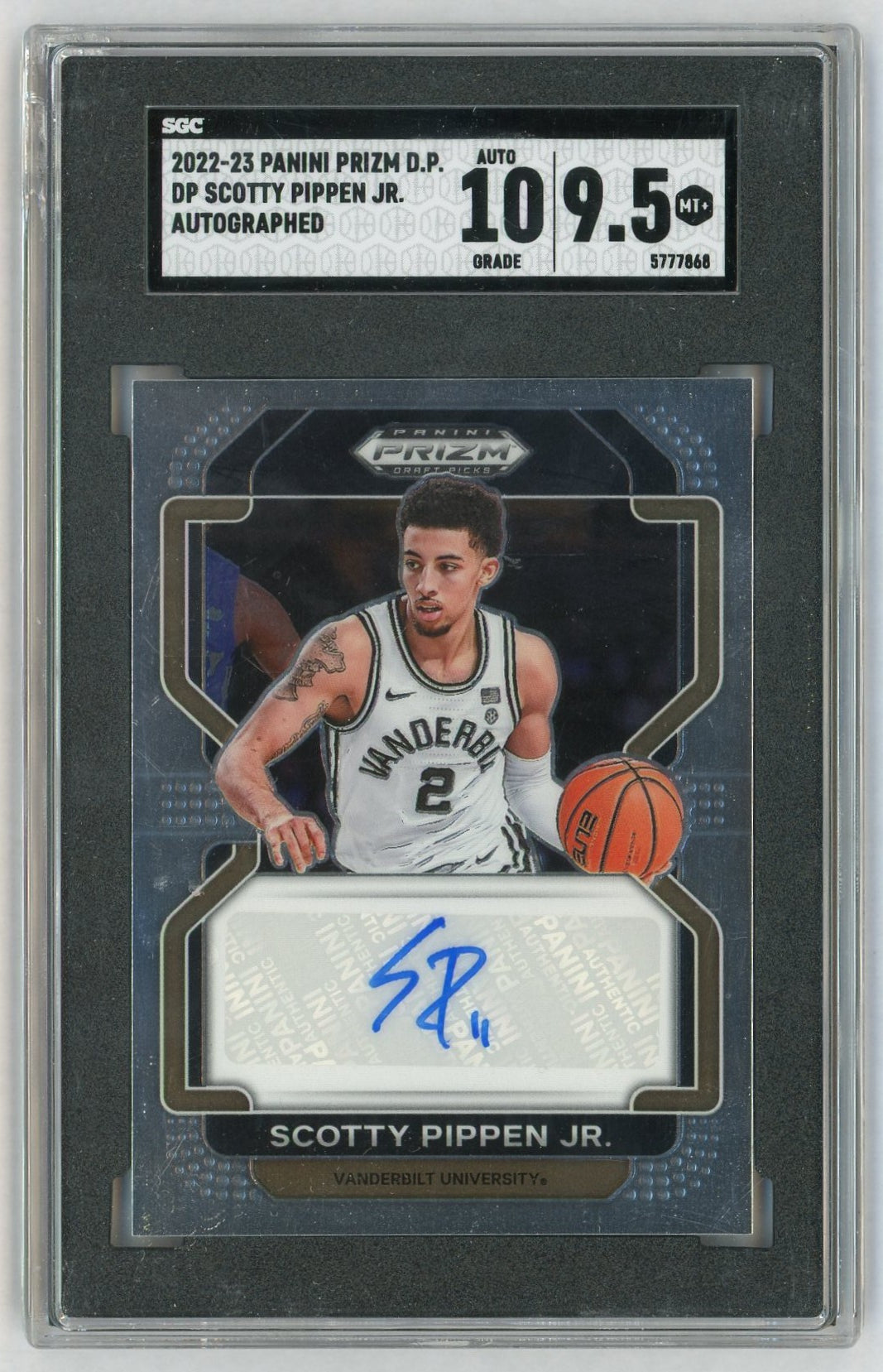 2022 Prizm Draft Picks #DP-SPJ Scotty Pippen Jr Auto SGC 9.5