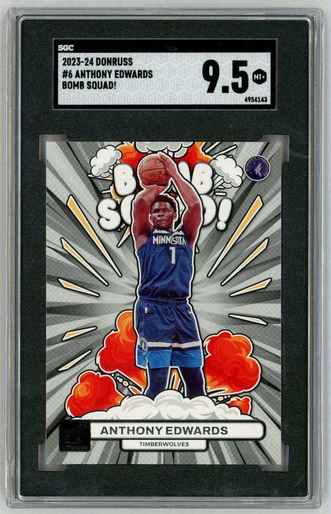 2023 Donruss #6 Anthony Edwards Bomb Squad SGC 9.5