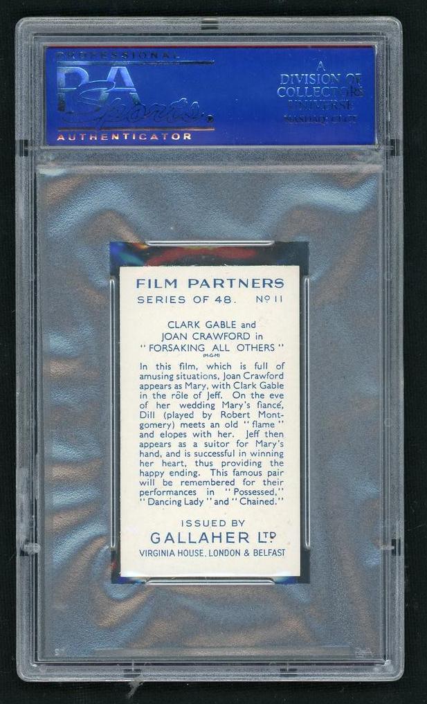 1935 Gallaher Ltd. Film Partners Clark Gable/Joan Crawford #11 PSA 8
