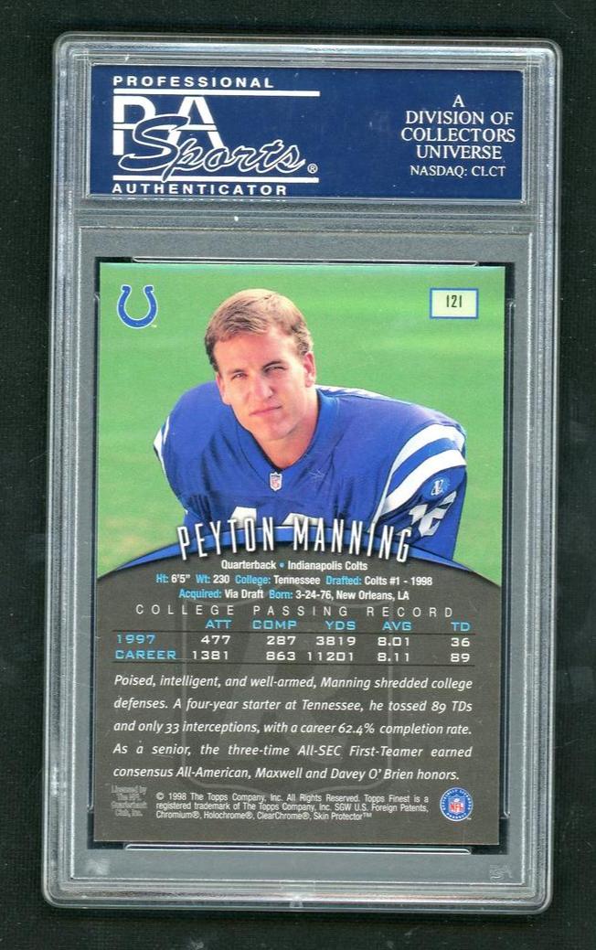 1998 Topps Finest Peyton Manning #121 PSA 9