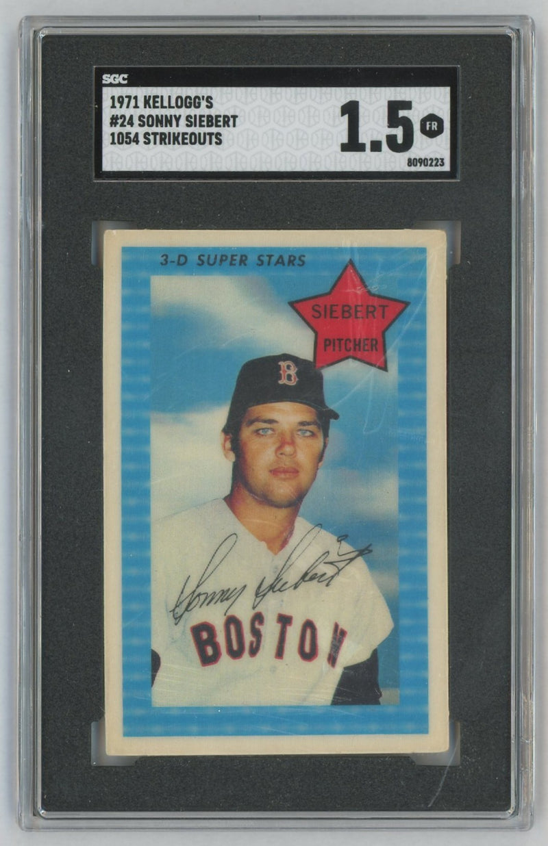 1971 Kellogg's #24 Sonny Siebert 1054 Strikeouts SGC 1.5