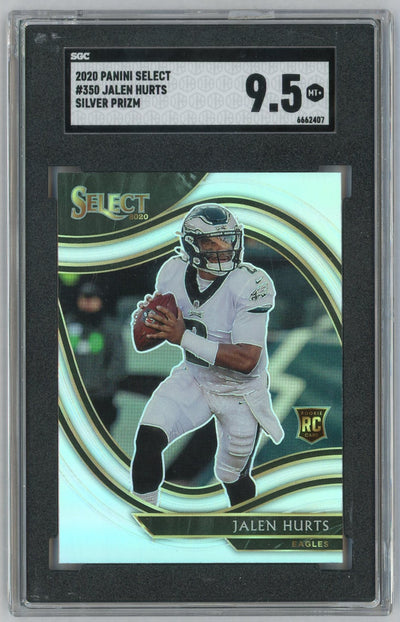 2020 Panini Select Jalen Hurts #350 Rookie Silver RC Field Level SGC 9.5