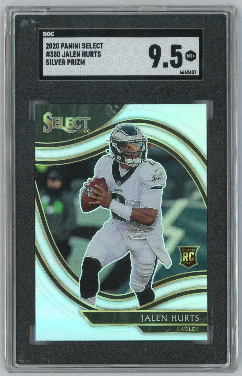 2020 Panini Select Jalen Hurts #350 Rookie Silver RC Field Level SGC 9.5