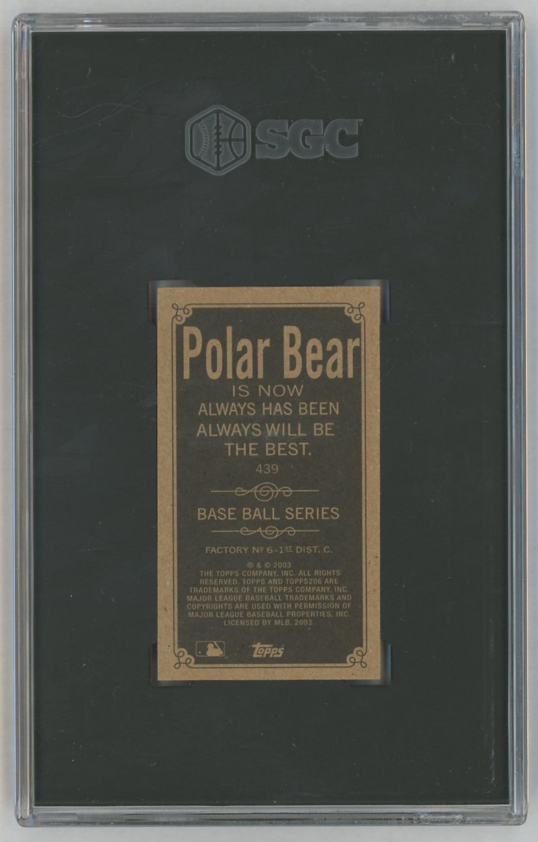 2002 Topps 206 Gary Carter #439 Polar Bear Back SGC 10