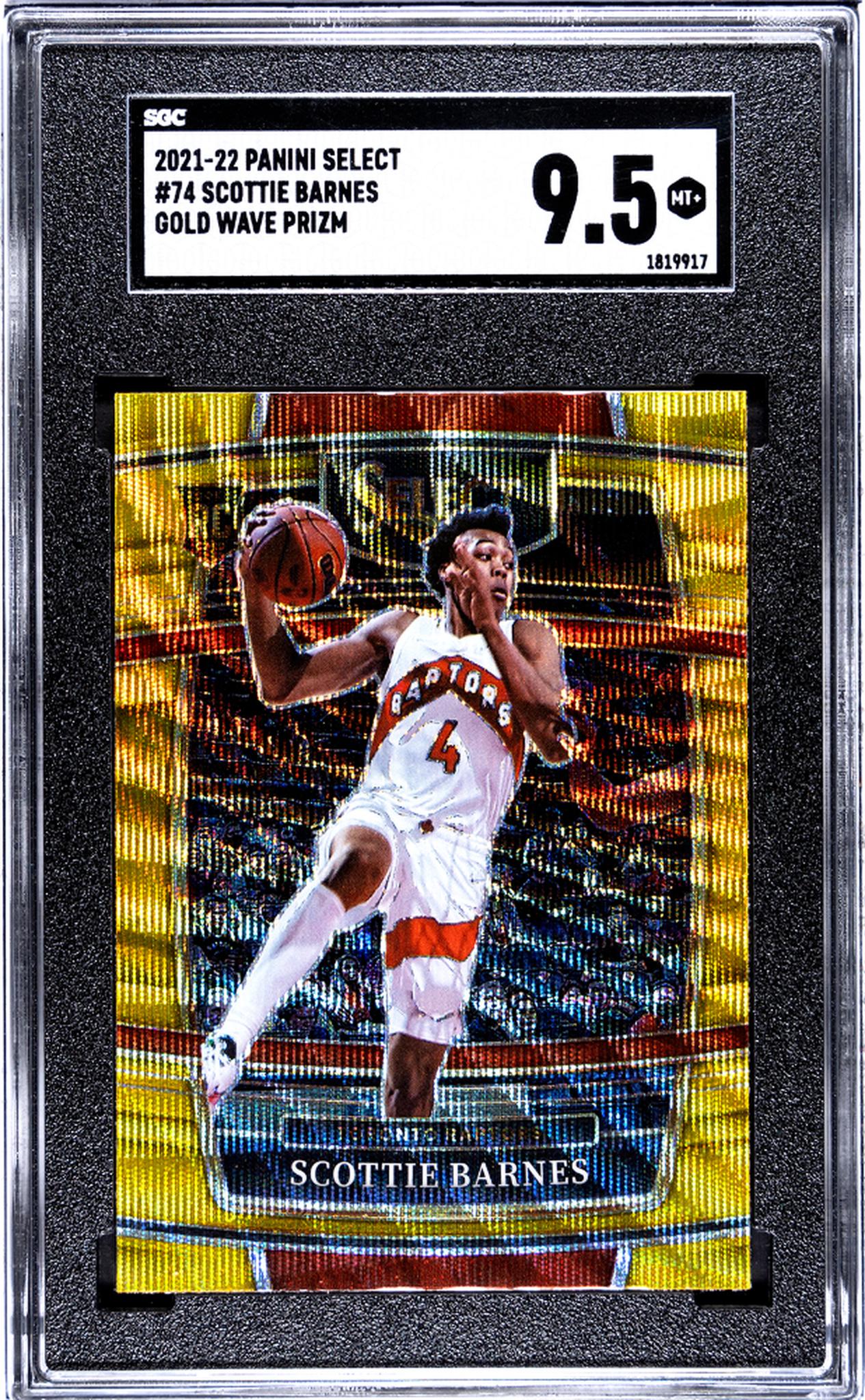 2021 Select #74 Scottie Barnes Gold Wave Prizm SGC 9.5