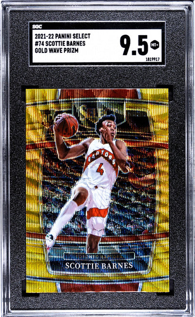 2021-22 Panini Select Scottie Barnes #74 Gold Wave Prizm SGC 9.5