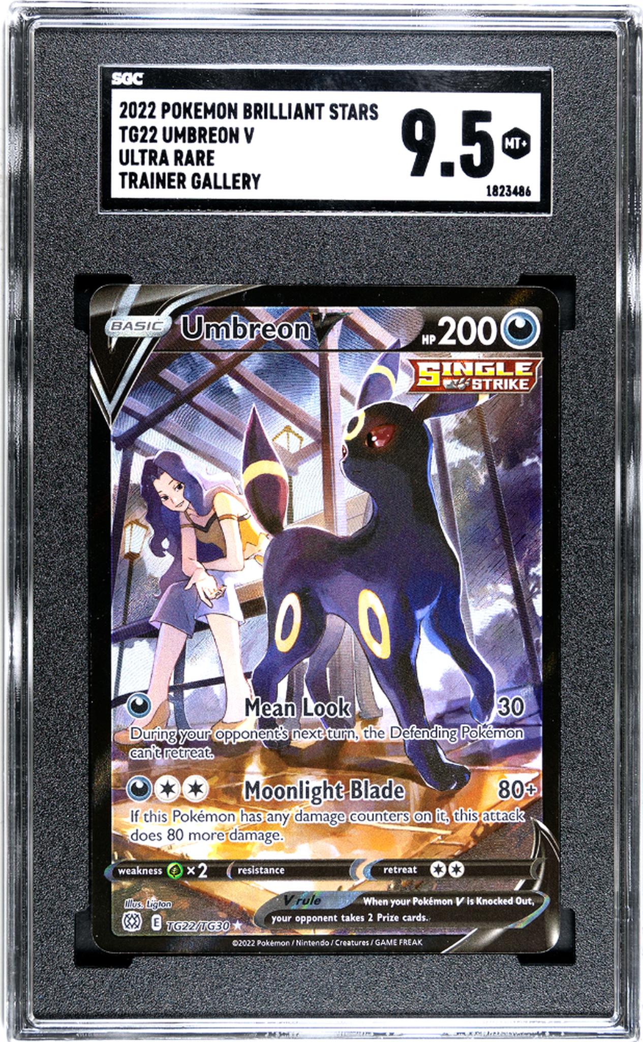 2022 Pokemon Brilliant Stars #TG22 Umbreon Trainer Gallery SGC 9.5