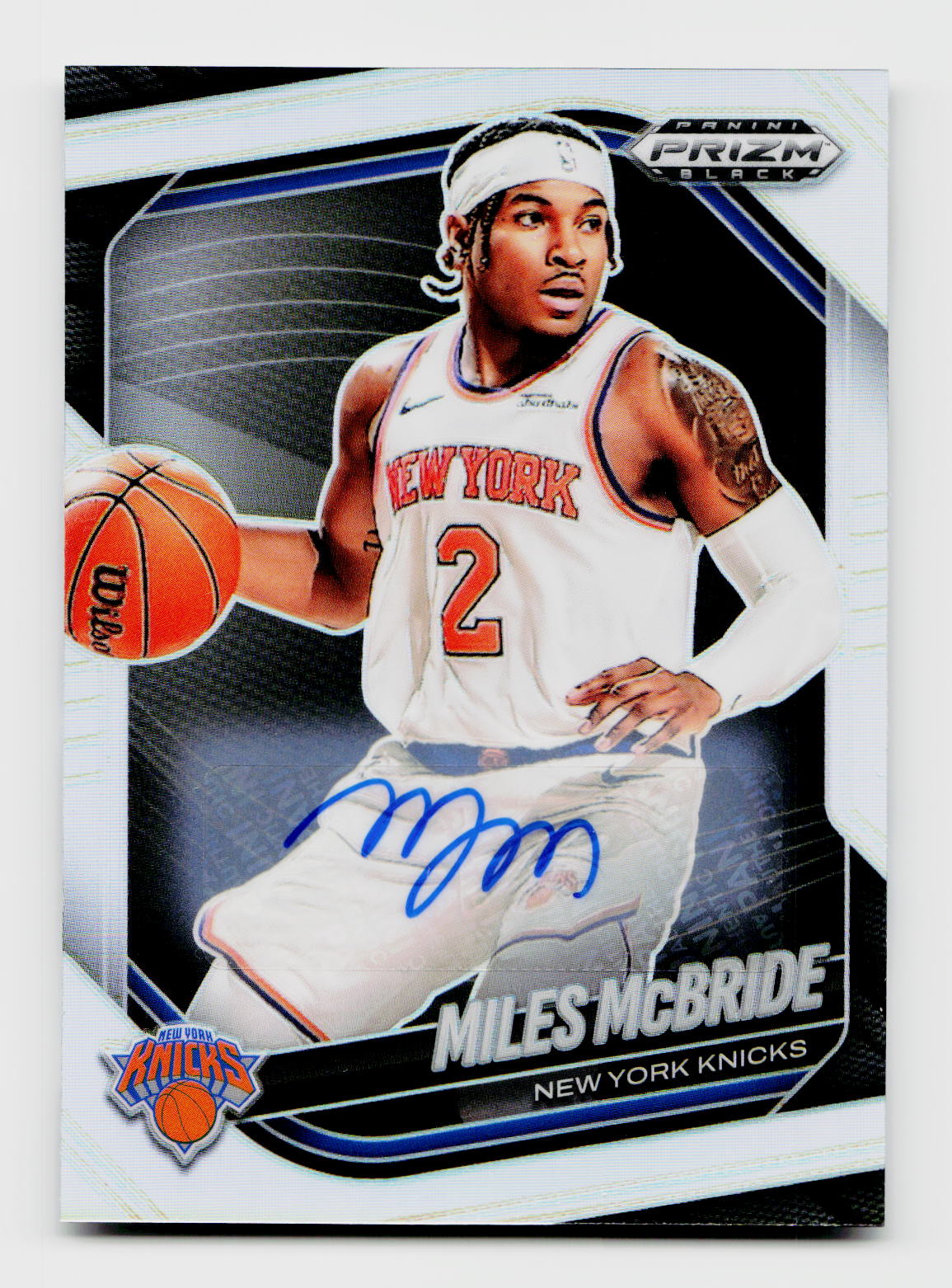 2024-25 Prizm Black #189 Miles McBride Silver Auto
