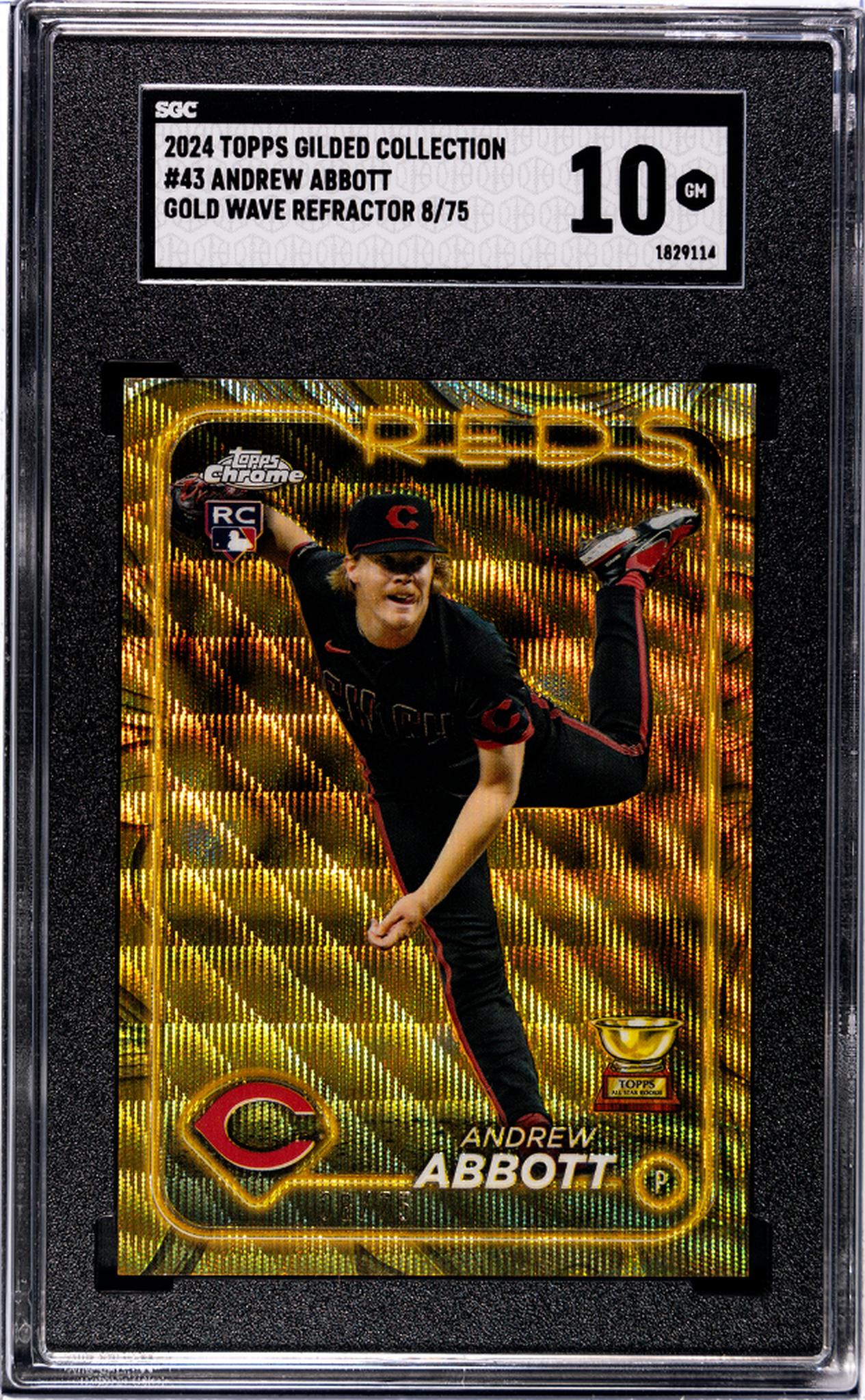 2024 Topps Chrome #43 Andrew Abbott Gilded Collection /75 SGC 10