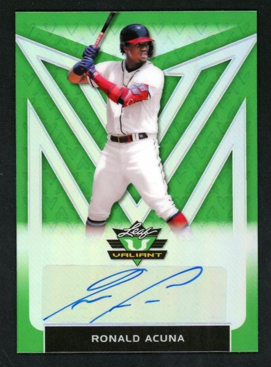2018 Leaf Valiant BA-RA1 RONALD ACUNA Green /99 Auto