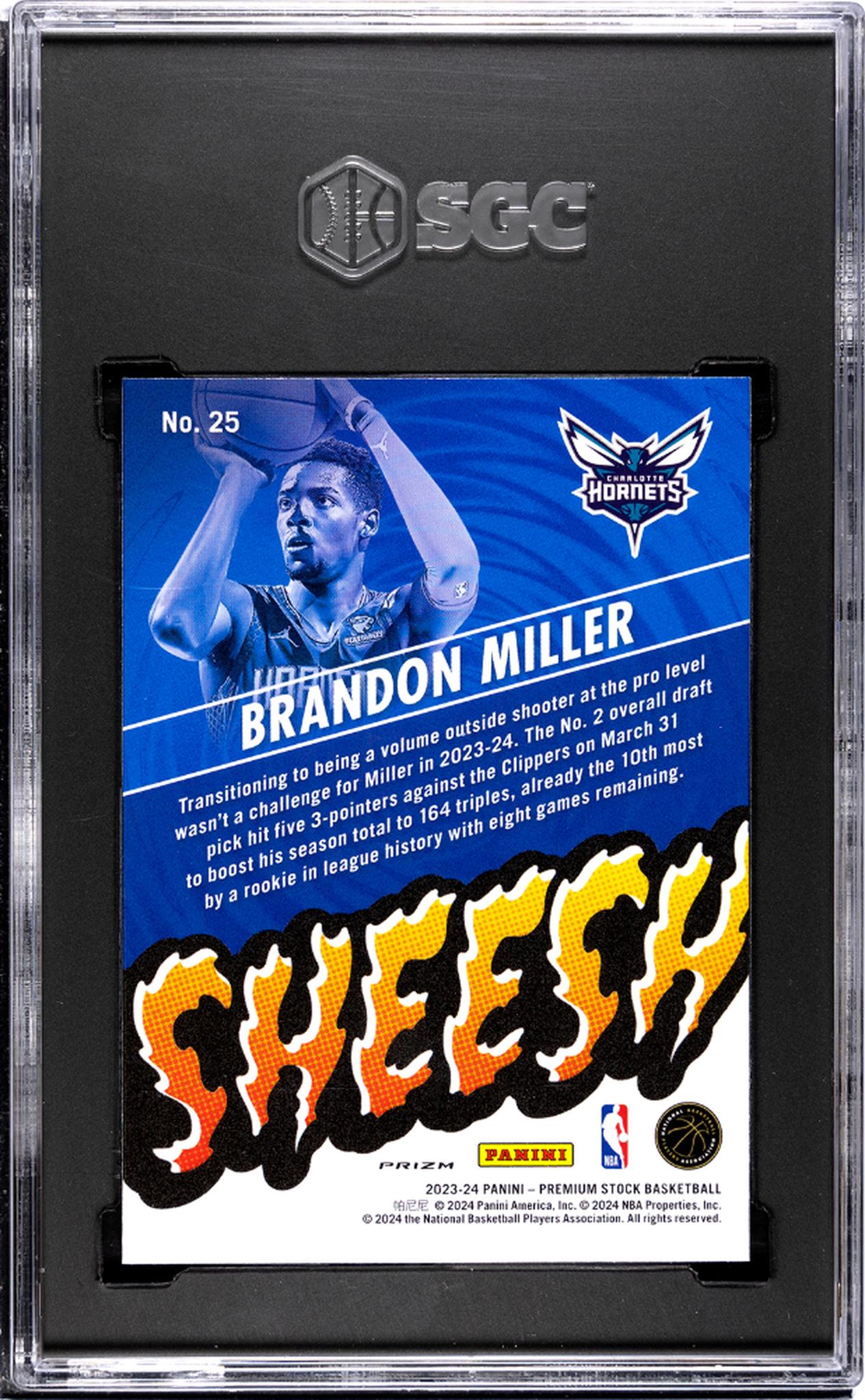 2023 Panini Hoops #25 Brandon Miller Sheesh SGC 9.5