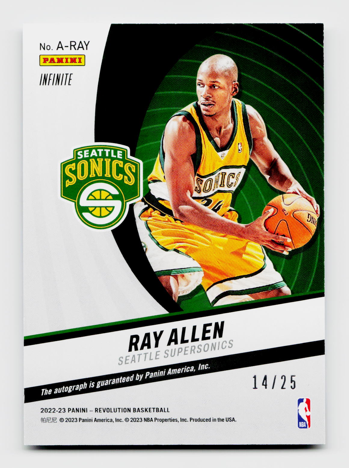 2022-23 Revolution #A-RAY Ray Allen Infinite Auto /25