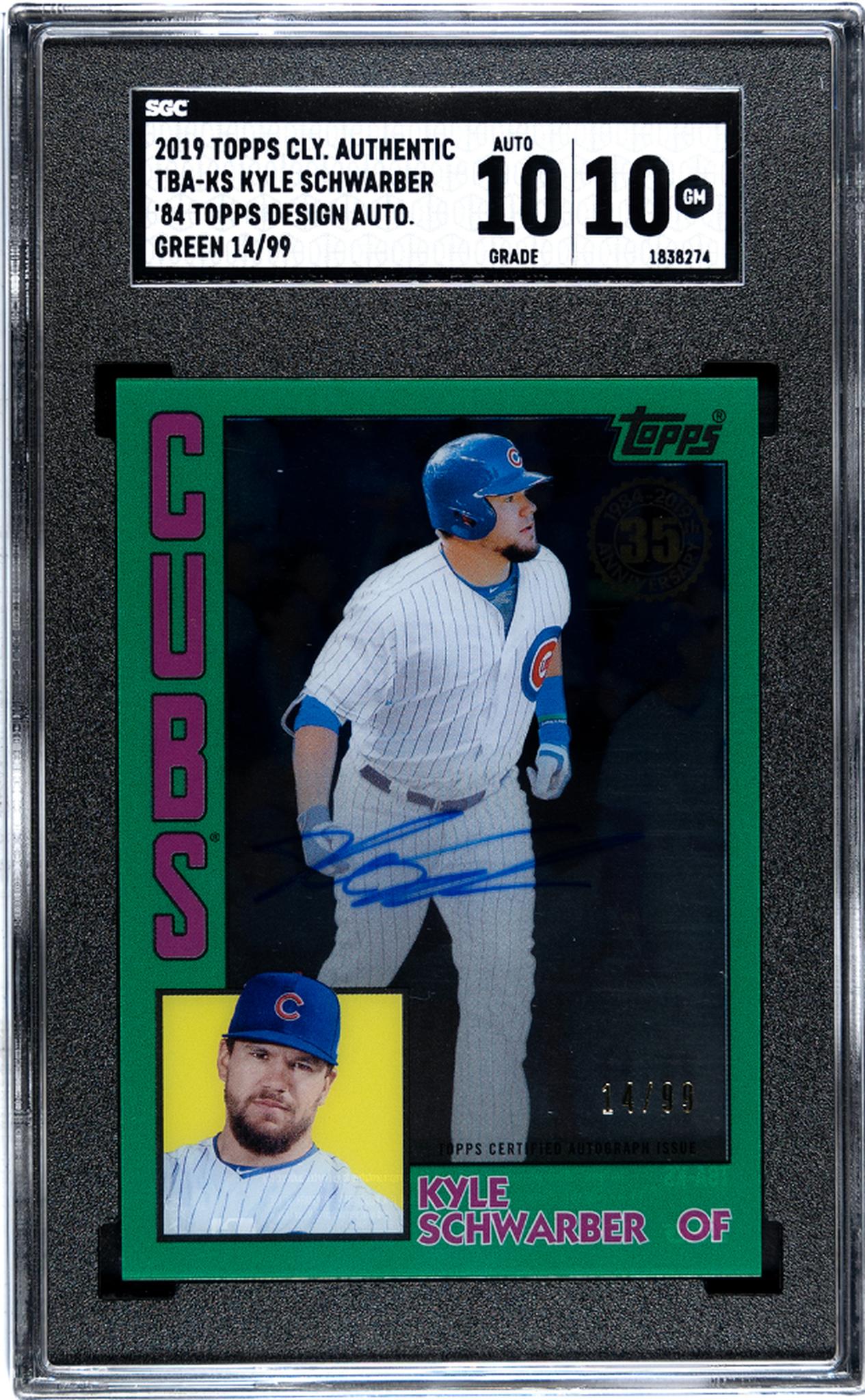 2019 Topps #TBA-KS Kyle Schwarber '84 Topps Design Auto /99 Auto SGC 10
