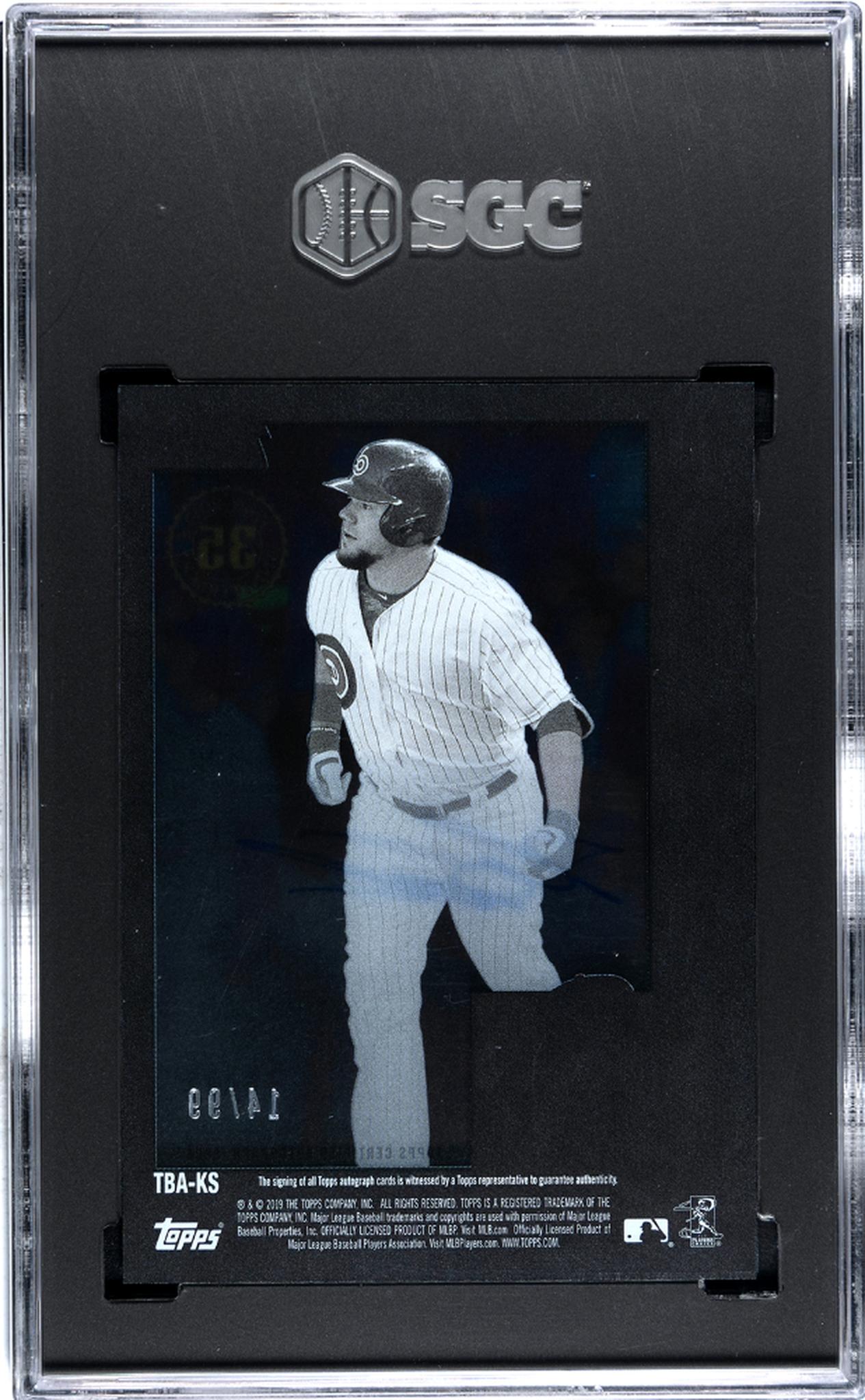 2019 Topps #TBA-KS Kyle Schwarber '84 Topps Design Auto /99 Auto SGC 10