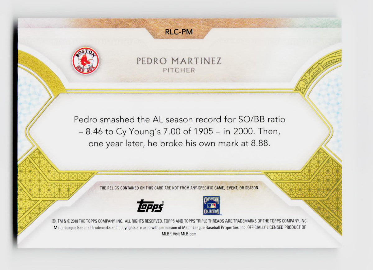 2018 Triple Threads #RLC-PM Pedro Martinez Game Used Patch Relic