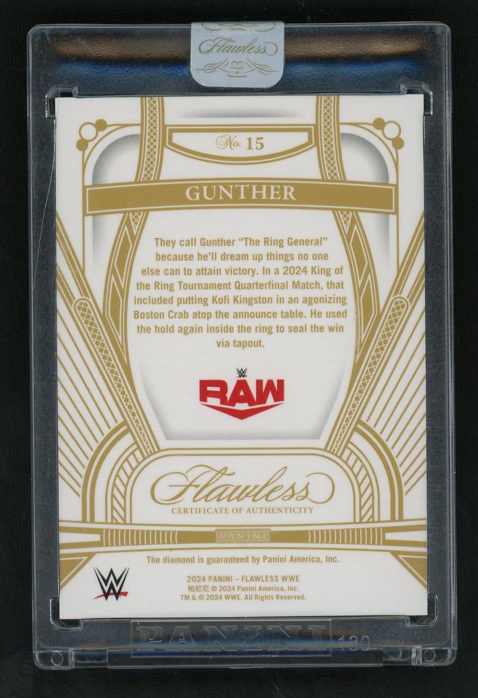 2023 Panini Flawless WWE Gunther #15 /15