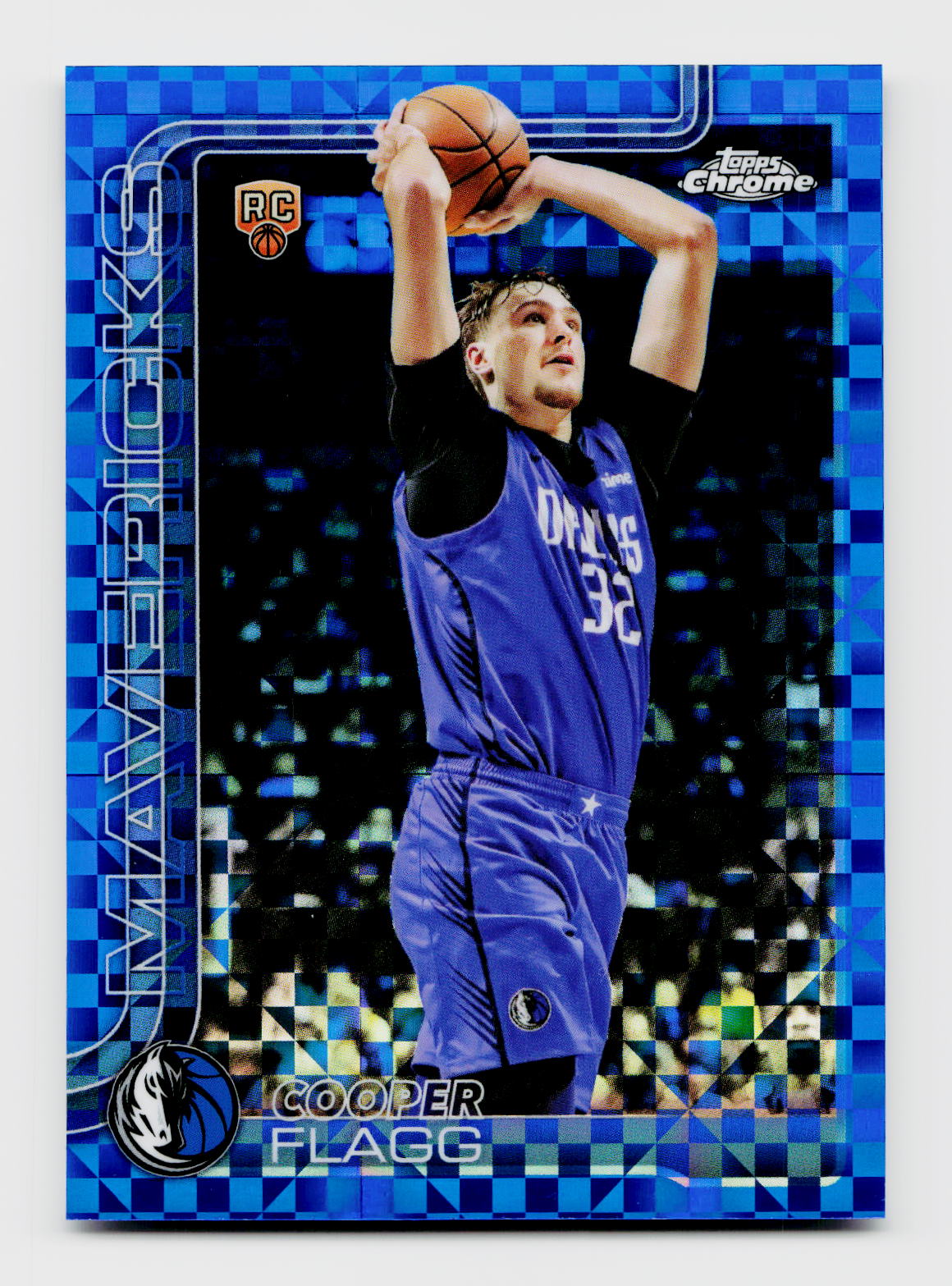 2025 Topps Chrome #251 Cooper Flagg Blue X-Fractor Rookie RC SSP
