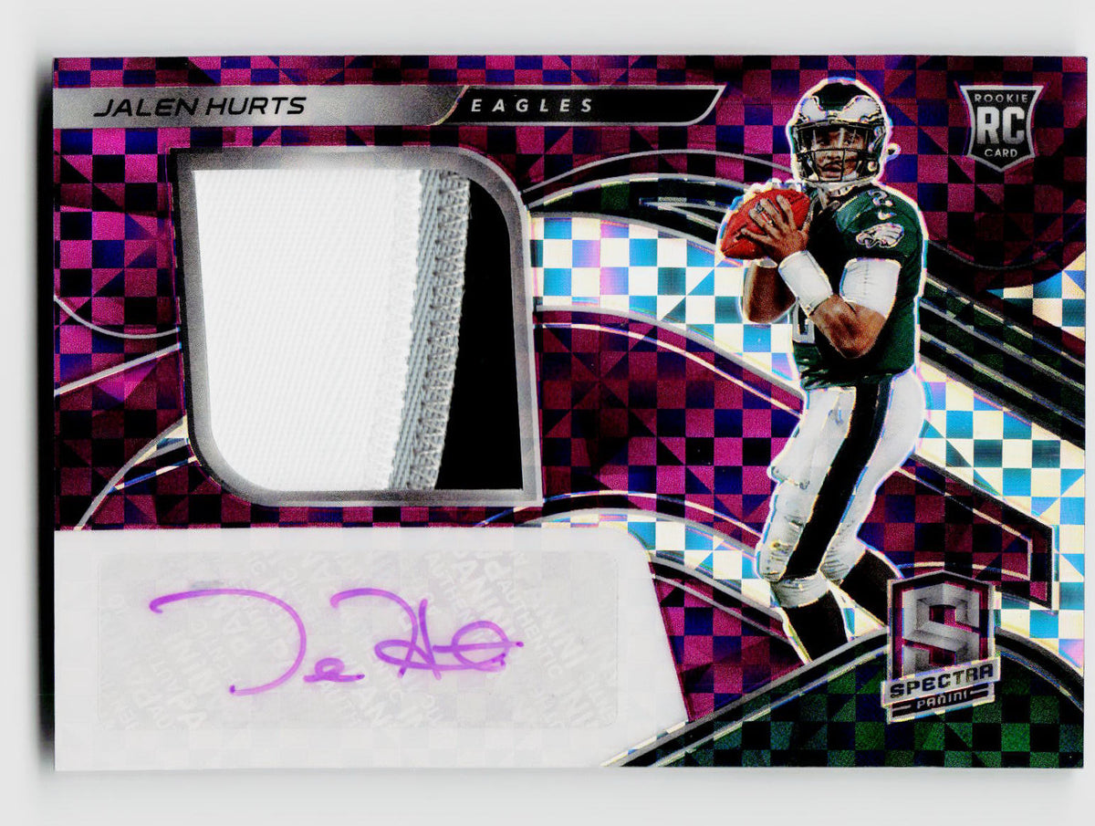 2020 Spectra Jalen Hurts #211 Rookie Prizm Patch Auto /35