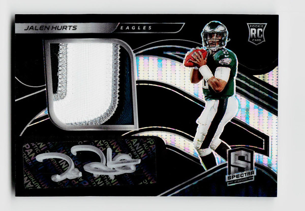 2020 Spectra Jalen Hurts #211 Prizm Patch Auto /10