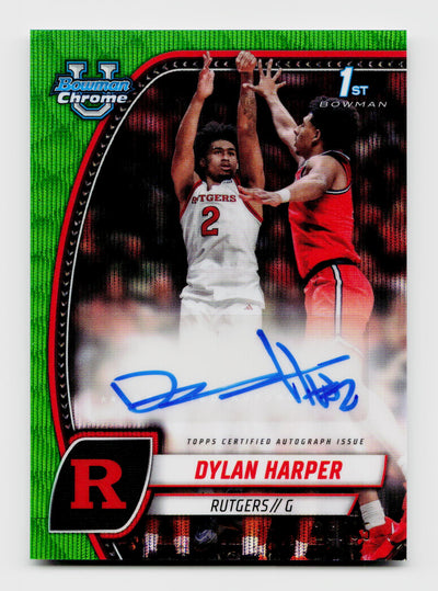 2024-25 Bowman Chrome #22 Dylan Harper 1st Rookie RC Green Wave Refractor Auto /85