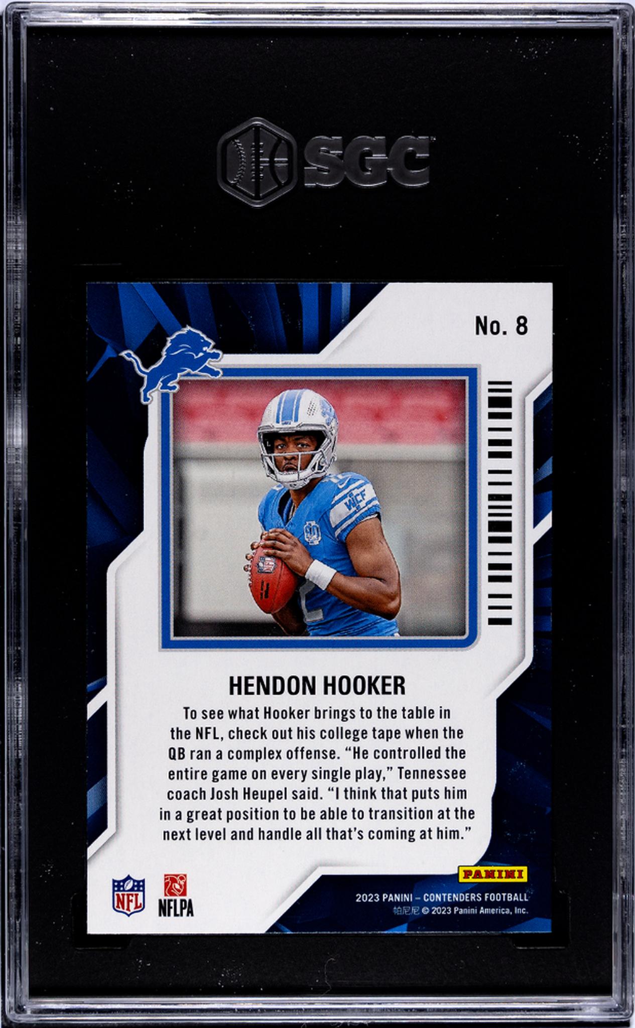 2023 Panini Contenders #8 Hendon Hooker Rookie SGC 8