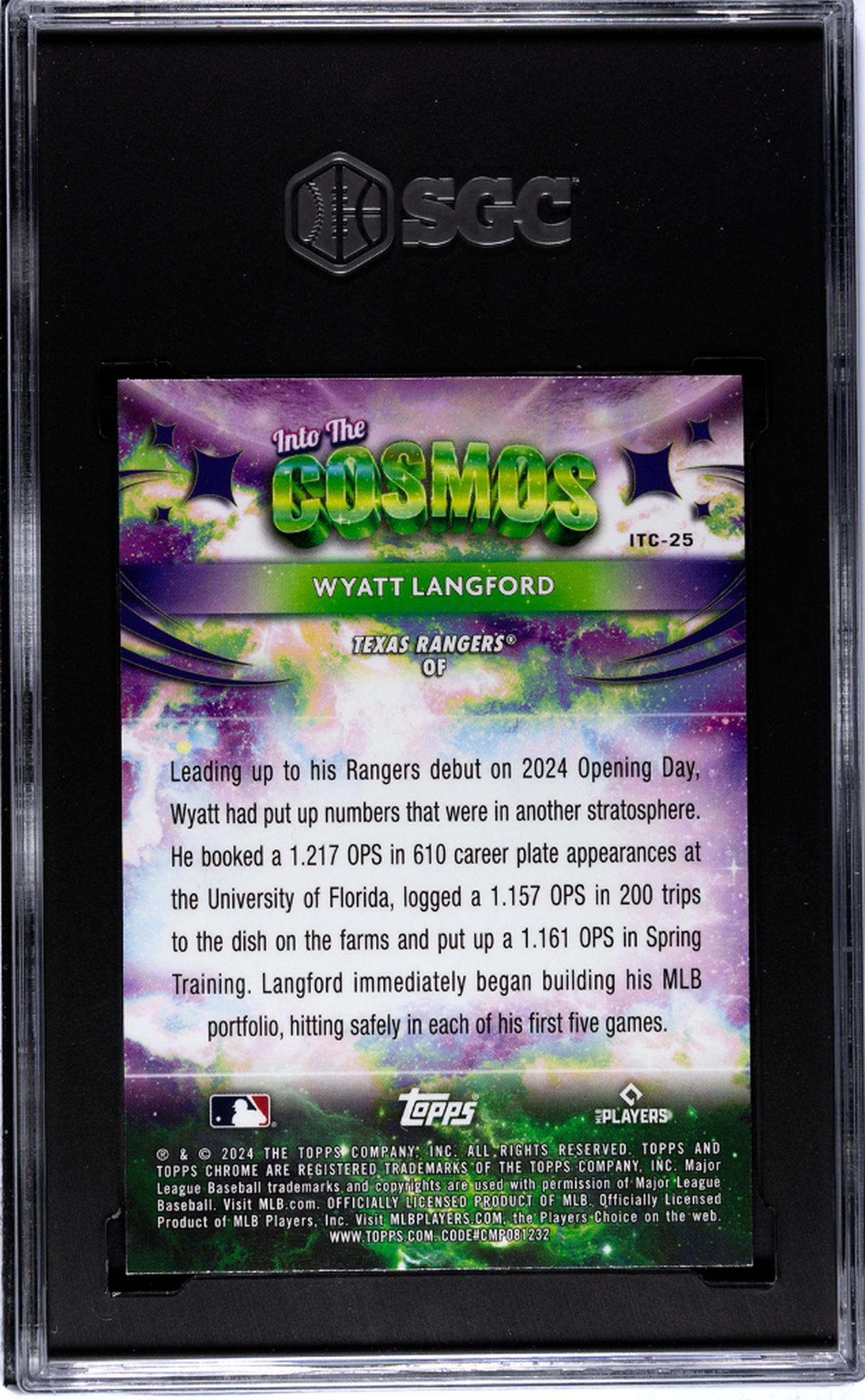 2024 Topps Cosmic Chrome Into The Cosmos Wyatt Langford #ITC-25 RC SGC 9.5