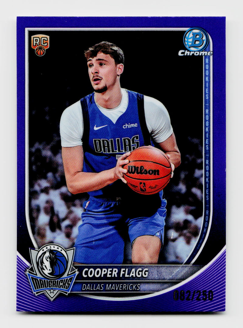 2025 Bowman Chrome #BCV-1 Cooper Flagg Rookie RC True Purple Refractor /250
