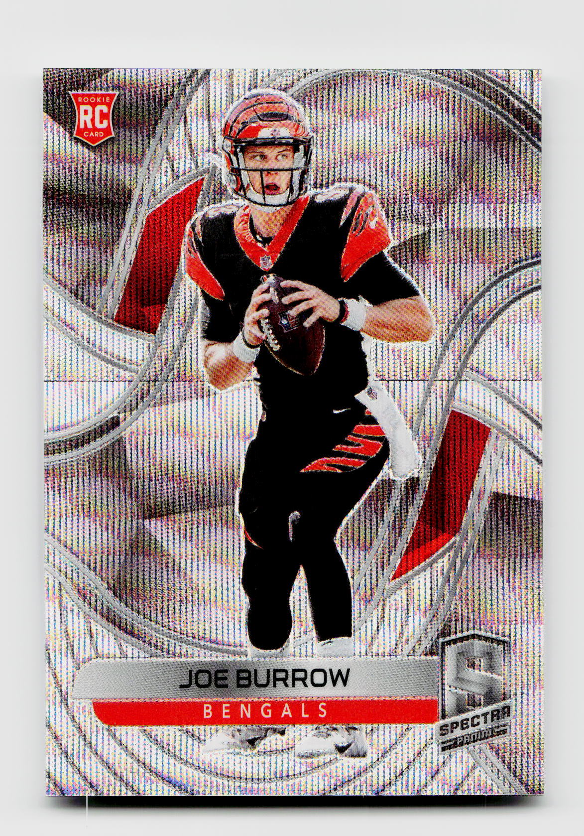 2020 Spectra #136 Joe Burrow FOTL Silver Wave Rookie RC SSP /10