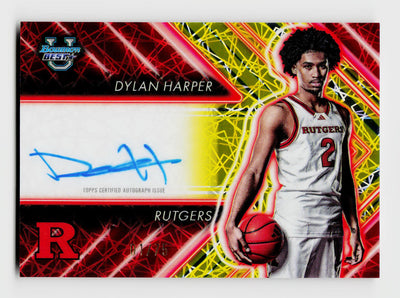 2024 Bowman's Best #PAA-DH Dylan Harper Rookie RC Possesion Arrow Auto Yellow Lazer Refractor /75