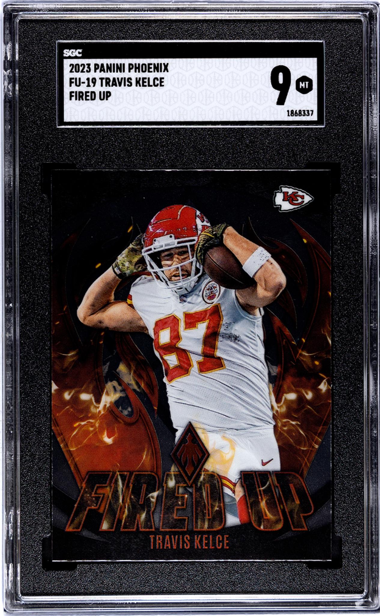 2023 Panini Phoenix #FU-19 Travis Kelce Fired Up SGC 9