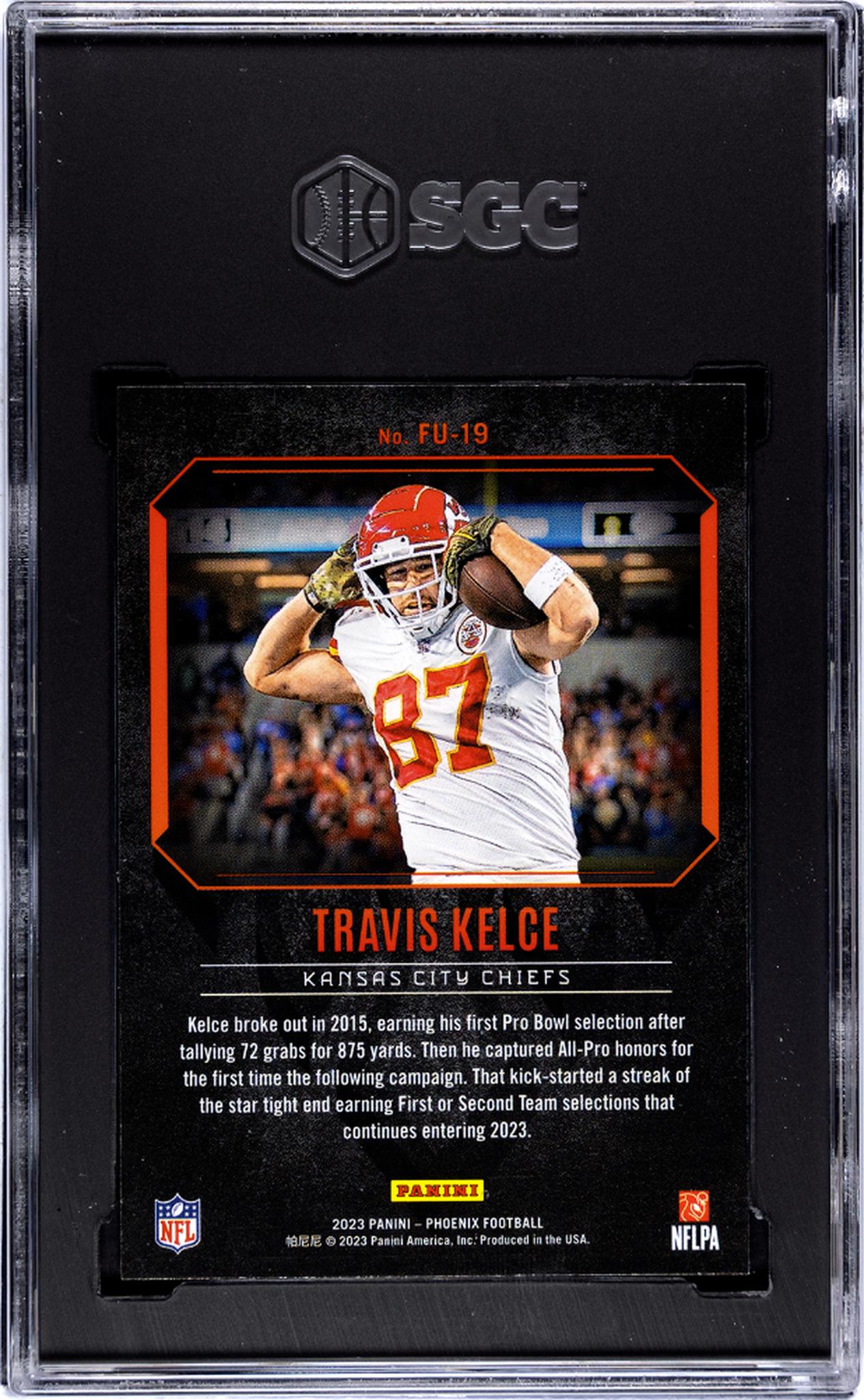 2023 Panini Phoenix #FU-19 Travis Kelce Fired Up SGC 9