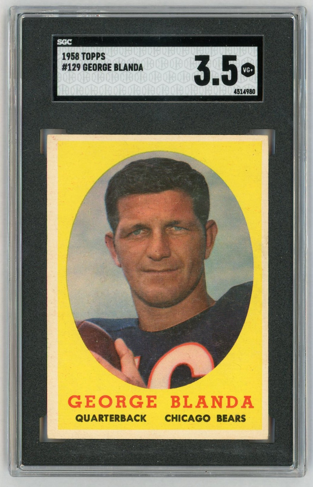 1958 Topps #129 George Blanda SGC 3.5