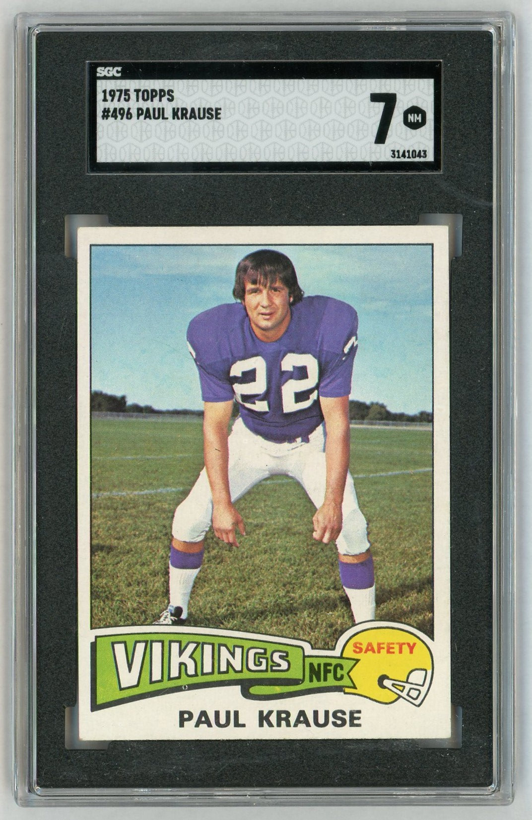 1975 Topps #496 Paul Krause SGC 7