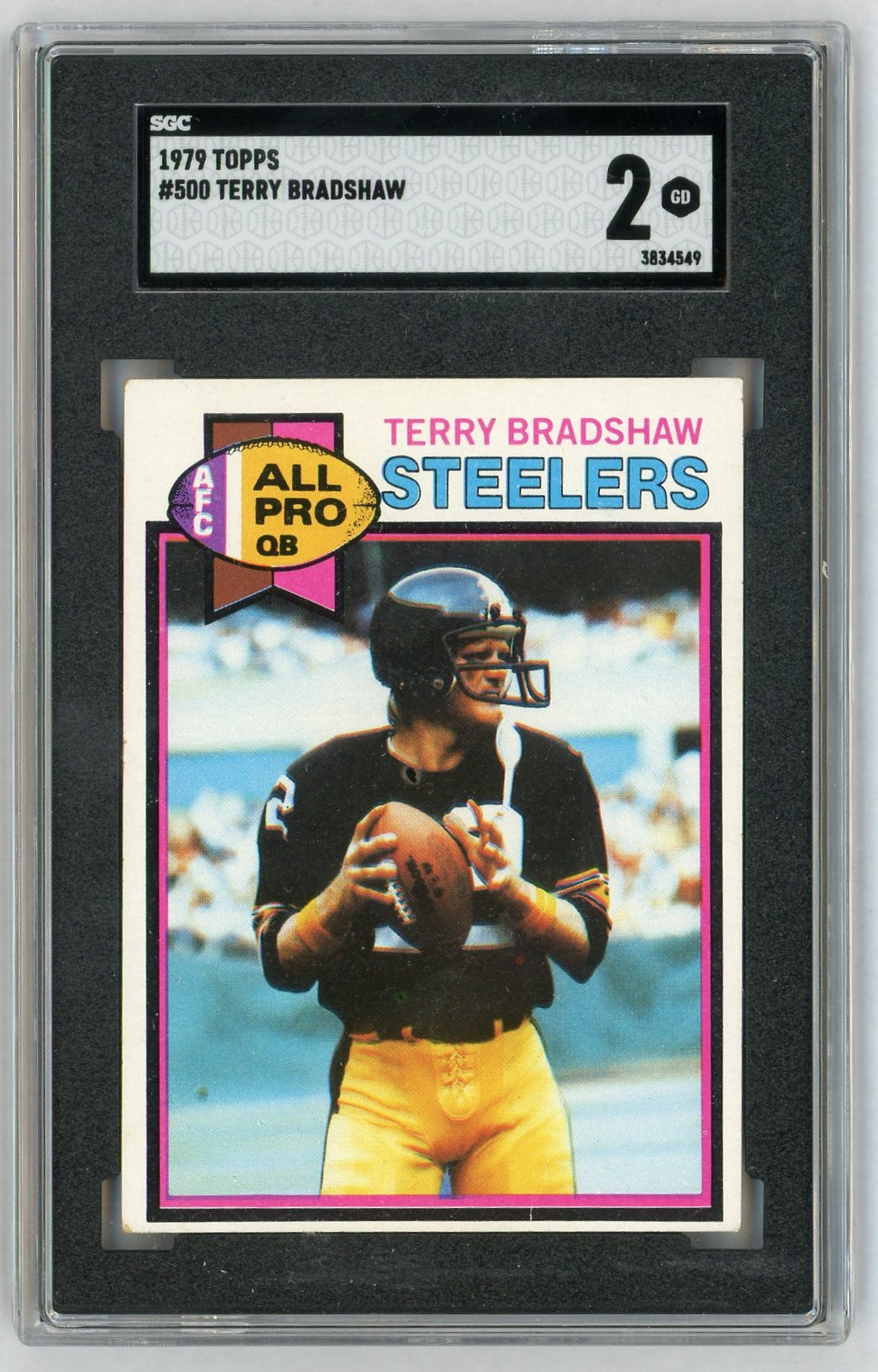 1979 Topps #500 Terry Bradshaw All-Pro SGC 2