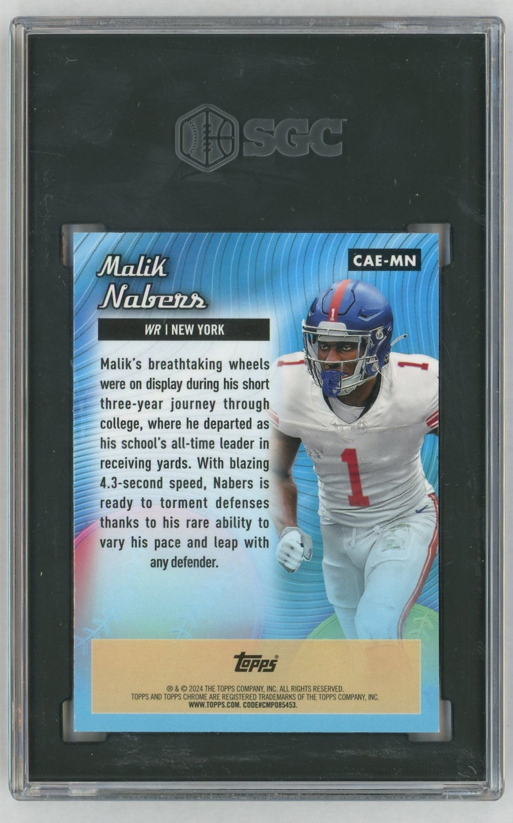 2024 Topps Chrome #CAE-MN Malik Nabers All-Etch Rookie RC SGC 10