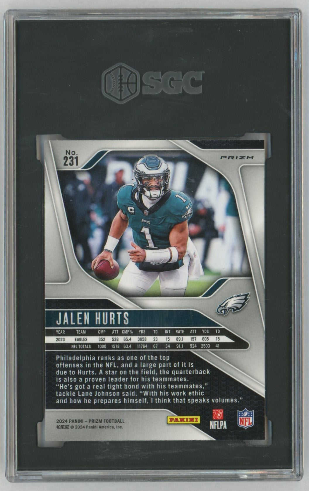 2024 Prizm #231 Jalen Hurts Silver SGC 10