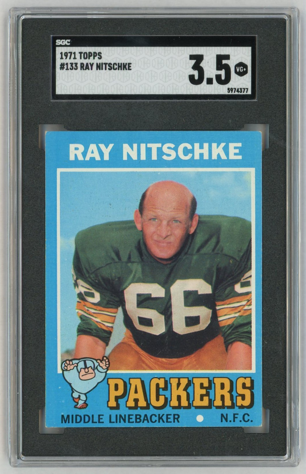 1971 Topps #133 Ray Nitschke SGC 3.5