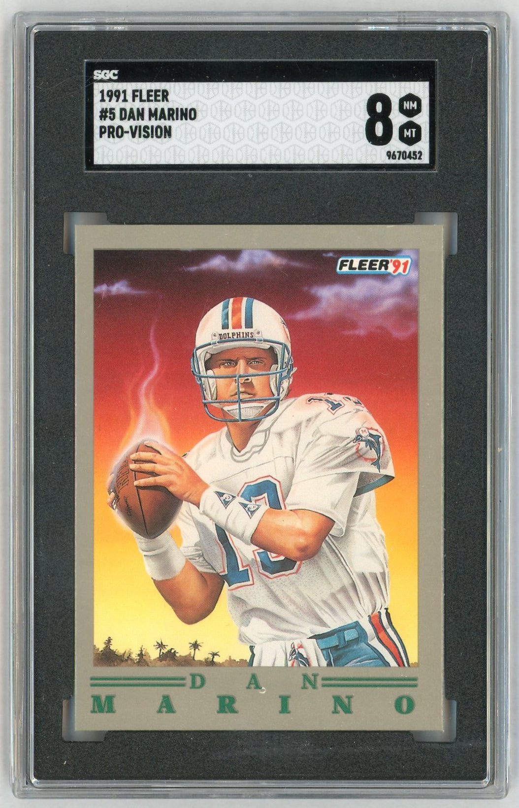 1991 Fleer #5 Dan Marino Pro-Vision SGC 8