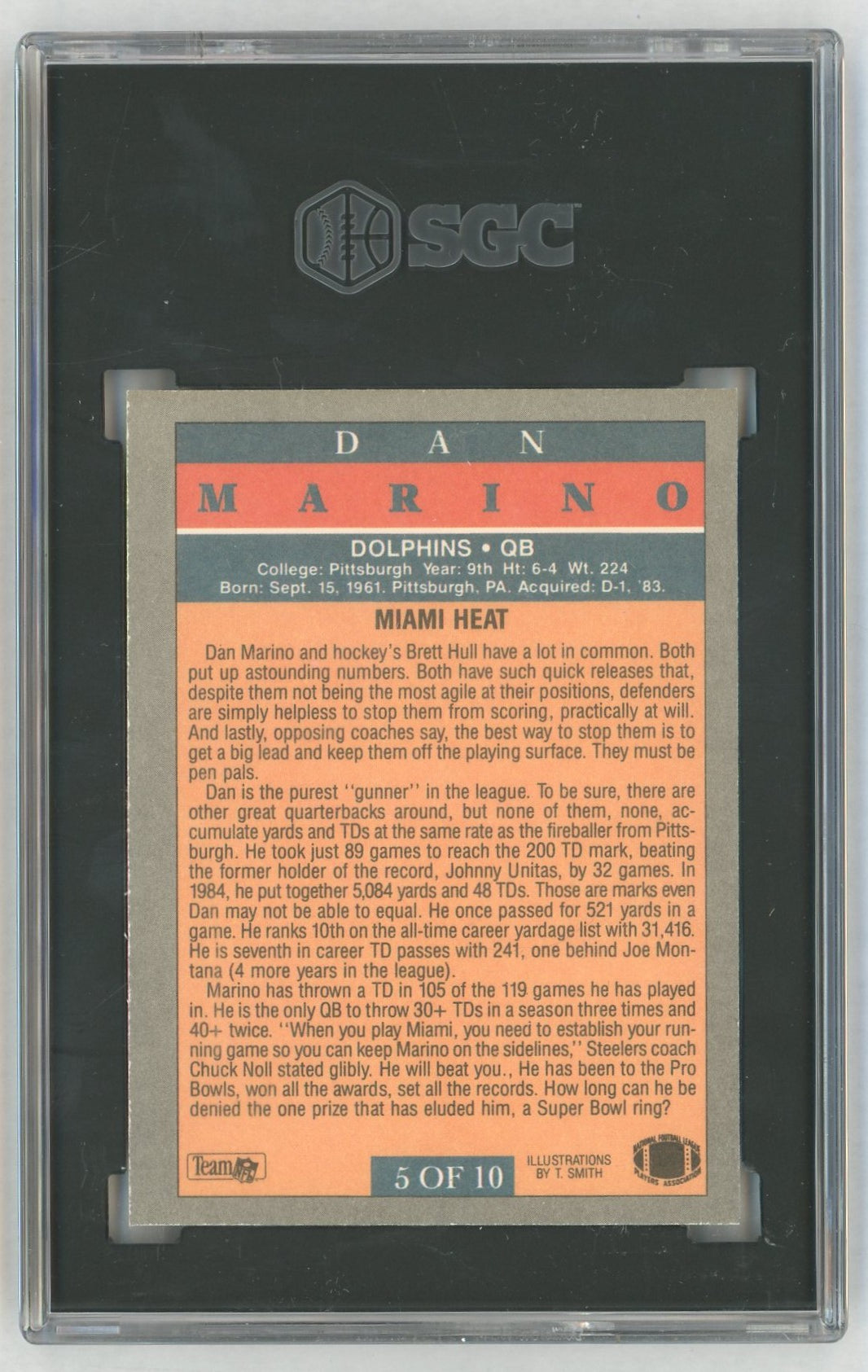 1991 Fleer #5 Dan Marino Pro-Vision SGC 8