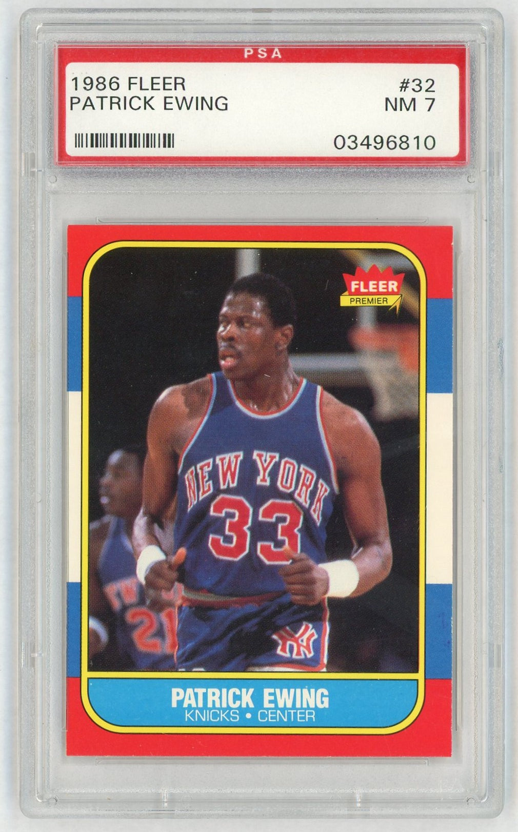 1986 Fleer Patrick Ewing #32 PSA 7