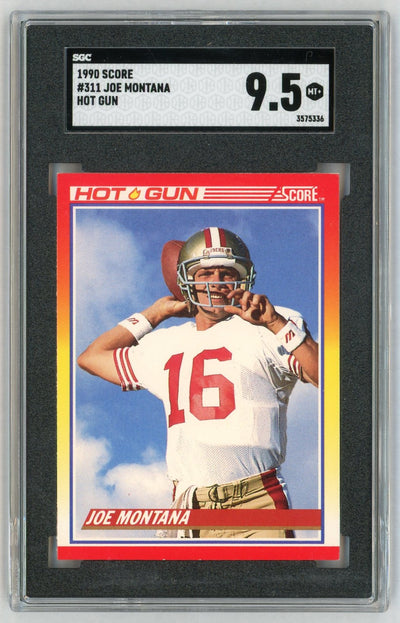 1990 Score Joe Montana #311 Hot Gun SGC 9.5