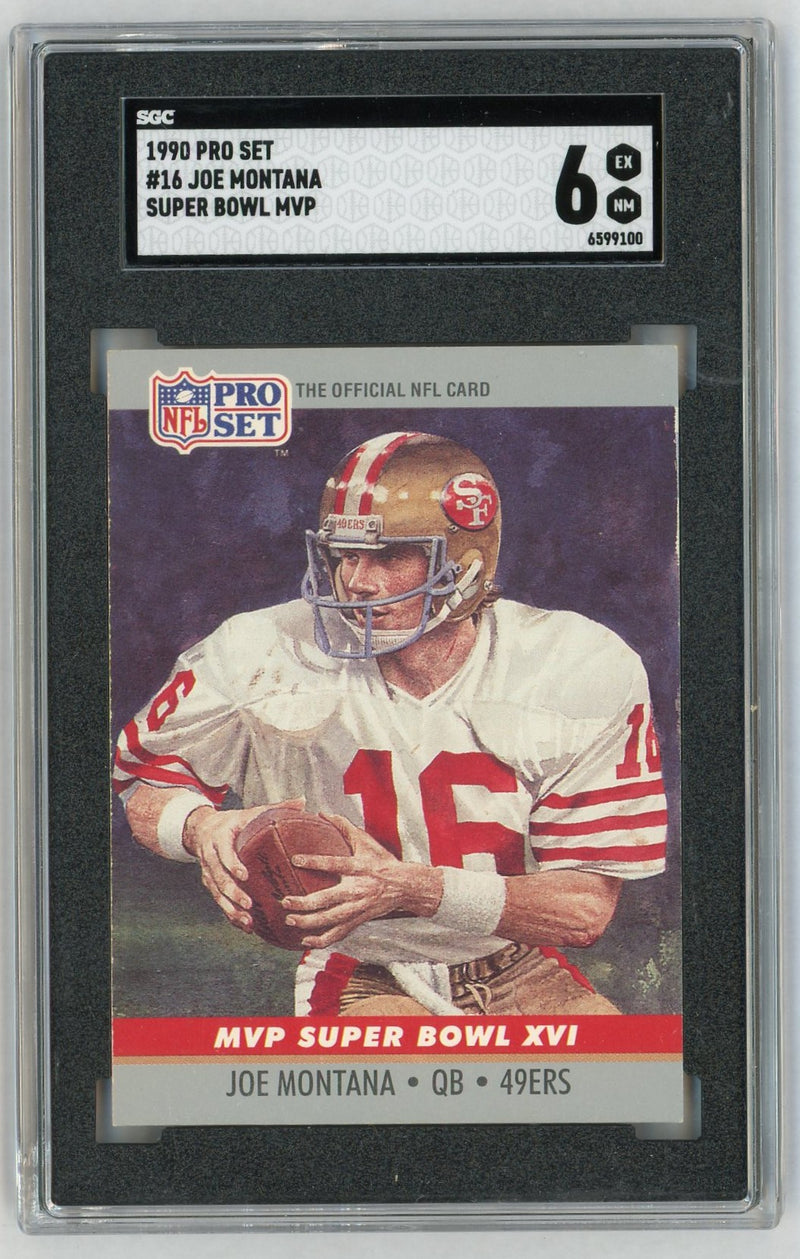 1990 NFL Pro Set #16 Joe Montana Super Bowl MVP SGC 6