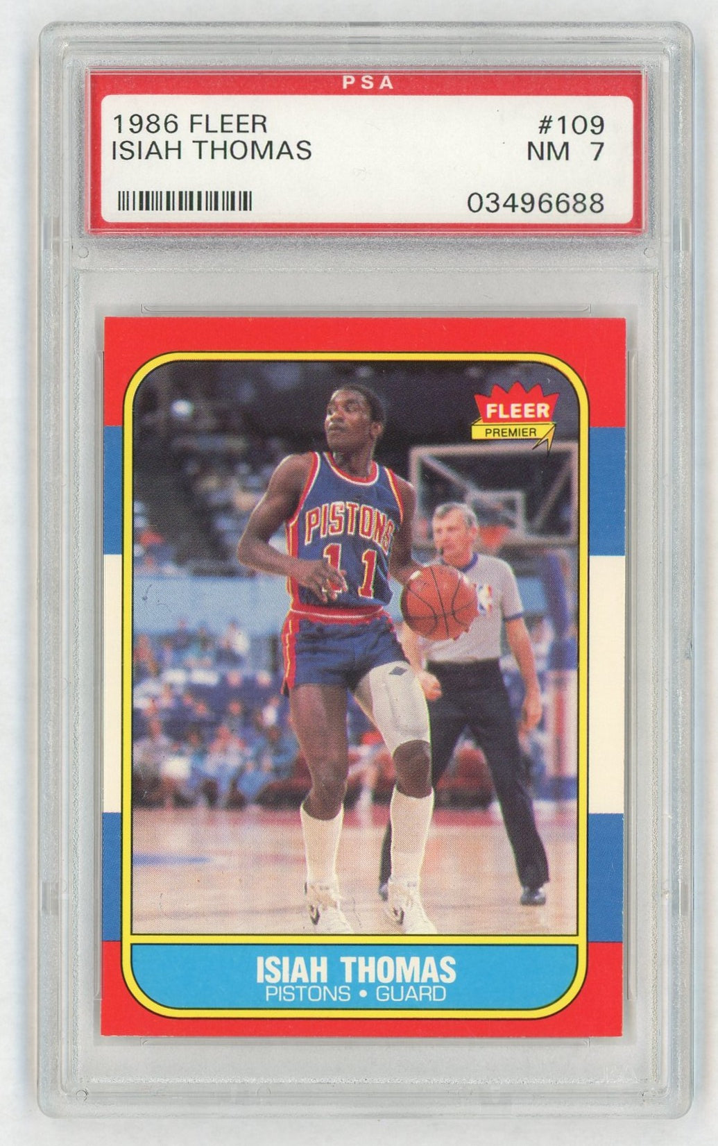 1986 Fleer Isiah Thomas #109 PSA 7