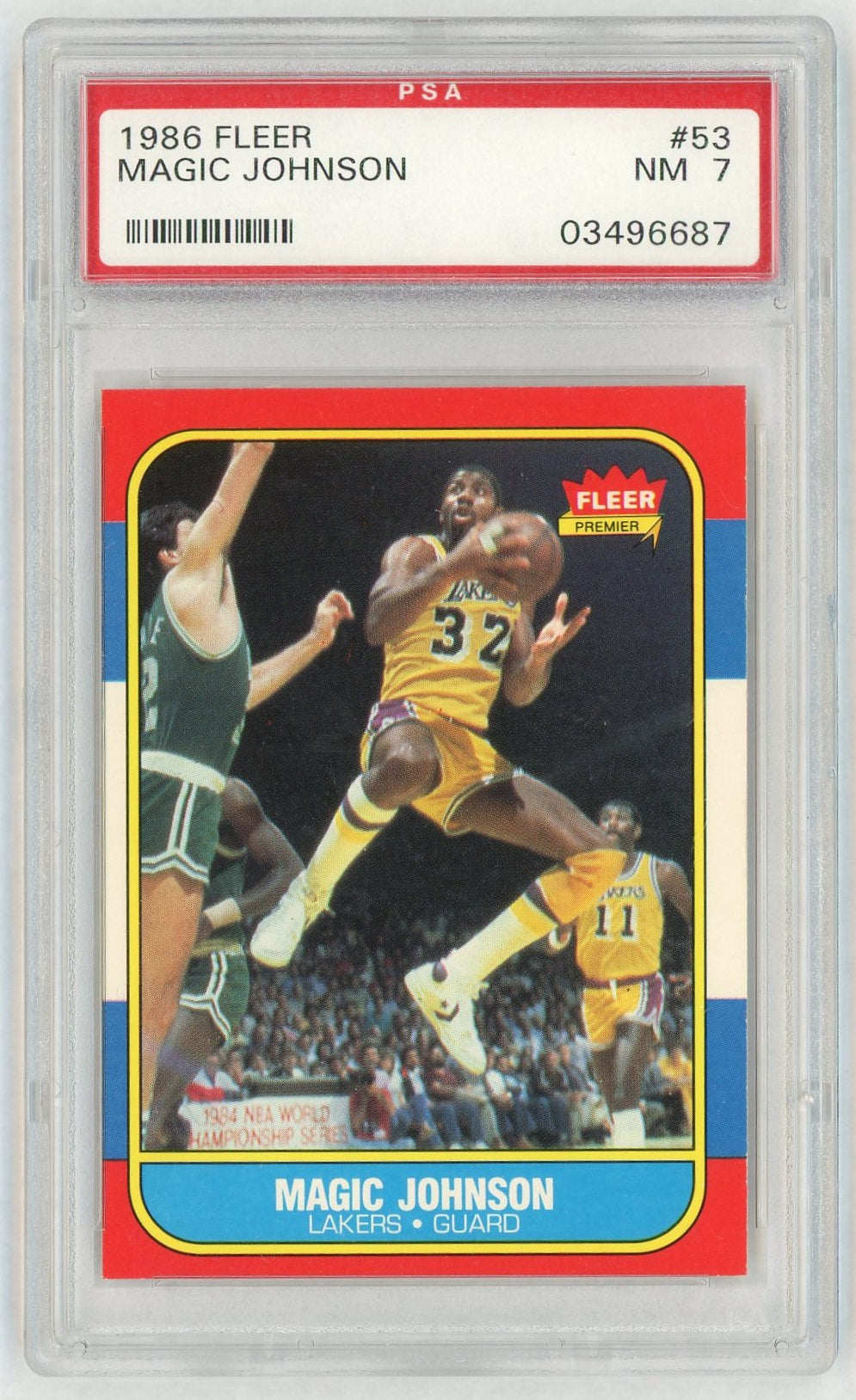 1986 Fleer Magic Johnson #53 PSA 7