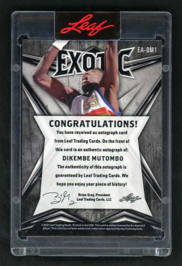 2021 Leaf Exotic EA-DM1 Dikembe Mutombo Exotic Auto