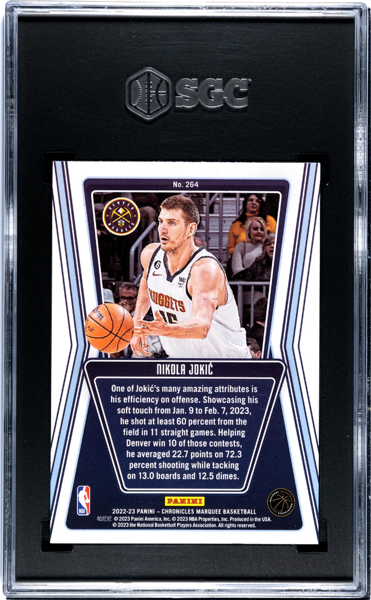 2022-23 Panini Chronicles Marquee Nikola Jokic #264 SGC 9.5